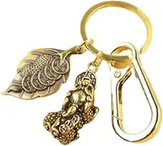 [RYEPOLNIX] Brass Lucky Pixiu Keychain Pure Copper Pair of Small Pixiu Gourd pendant黄铜招财貔貅钥匙扣纯铜一对小貔恘葫芦挂件 1Pcs /61