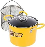 CIYODO 1 Set Household Frying Pot with Fry Basket Kitchen Fryer High Temperature Resistant Non Skid Handle Easy to Use for Deep Frying Capacity