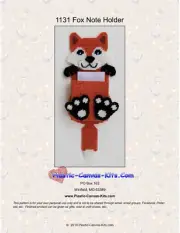Fox Magnetic Note Holder- Plastic Canvas Pattern or Kit