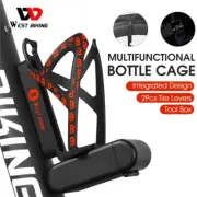 WEST BIKING Bike Water Bottle Cage Holder 2Tire Levers Tool Box 3 In 1 Black Red