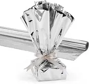Hygloss Products Mylar Gift Wrap Roll - Great for Gift Bags, Baskets – 24 Inch x 8 Feet, Silver