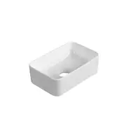 300*200*100mm Rectangle Gloss White Ceramic Above Counter Basin
