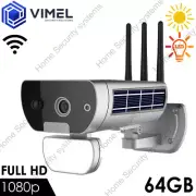 Wireless Solar Powered 64GB WIFI IP Surveillance Home Outdoor Camera