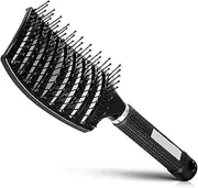 MKUCCD Hair Brush, Professional Curved Vented Brush for Faster Blow Drying for Women, Men, Paddle Detangling Brush for Wet Dry Curly Thick Straight Hair (Black)