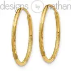 14k Y Gold Endless Hoop Earrings | Designs by Nathan | 1.2x17mm | Satin & DC