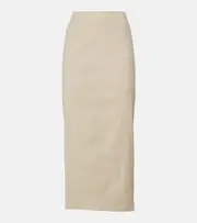 [Veronica Beard] Veronica Beard Kimpton linen-blend midi skirt AU 6 beige