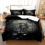 v792 Bed Sheets Bitcoin Graphic Bedding Set Single Twin Full Queen King Size Bed Set Aldult Kid Bedroom Duvetcover Sets bed sheet set 3-Piece Bedding