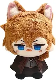 CALEMBOU Anime Plush Keychain for Backpack, 4" Cute Chibi Plush Figure Key chain, Dazai Osamu Chuuya Rampo Plush for BSD Fans, Nakahara Chuuya, One size