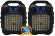 2 MR DJ DISCO 5.25" Portable Powerful PA Speaker Karaoke Machine with