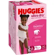 Huggies Ultra Dry Nappies Girls Size 6 (16kg+) 60 pack
