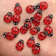 Flat Back Red Beetle Rhinestone - Scarpbook Craft Decoration Rhinestone 60pcs