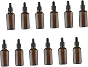 NOLITOY 12pcs Clear Container with Lid Glass Dropper Bottle Refillable Dropper Bottle Terrarium Glass Containers Mini Dropper Bottles Refillable Make up Glass Bottle Travel Accessories