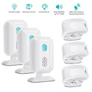 3x Welcome Chime Motion Sensor Wireless Alarm Gate Entry DoorBell Welcome System