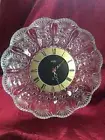 FLAWLESS Exquisite JAPAN HOYA Art Glass LOFTY Heavy Crystal CLOCK & STAND