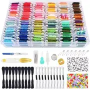 992pcs Embroidery Thread Kit, 110 Skeins Colorful Embroidery Floss, 20 Skeins