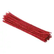 30cm/11.8" Pipe Cleaners Chenille Stem,100Pcs Glitters Fuzzy Sticks,Red