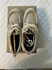 Sperry Top-Sider Halyard Tan Taupe Canvas Boys Boat Deck Shoes Size 2 M