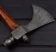 CUSTOM Handmade DAMASCUS STEEL Smoking Pipe TOMAHAWK Axe, HATCHET 20" Inches