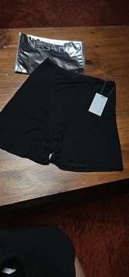 TWO NEGATIVE Underwear Whipped Boxer Briefs, Black And Buff, Size Large