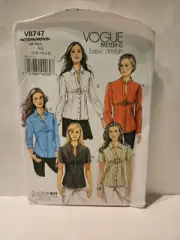 Vogue Patterns V8747 Size 6-12 Shirt Uncut 2011