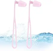 Ear Plugs for Swimming,Waterproof Ear Plugs Silicone - Waterproof Reusable Hearing Protection Earbuds with Lanyard, Exercise Accessories for Adults Kids Swimmer
