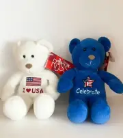 Russ Berrie & Co Brand Teddy Bear Plush Toy Celebrate America USA