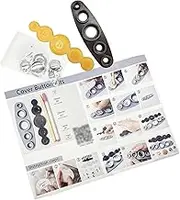 kowaku Button Maker Machine Handmade Cover Button Fabric Covered Button DIY Button Craft Set for Sweater, with Buttons