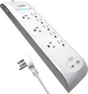 8 Outlet Surge Protector Power Strip 4200 Joules USB-C and USB-A