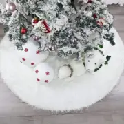 78-122cm Christmas Tree Skirt Base Faux Fur Xmas Floor Mat Ornaments Decoration