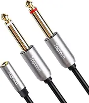 3.5mm TRS to Dual 6.35mm Stereo Y Splitter. 1/8 inch Male to 2 x 1/4 inch Mono Female Audio Cable Adapter(10 Inch/25CM)