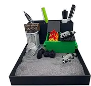 Zen Garden Kit for Desk, Dumpster Fire Zen Garden, with Pen Holder, Interactive Raking, Decorative Accent, Sand Box, Dumpster Fire Desk Accessories