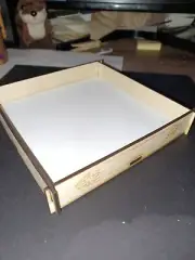 laser cut dice rolling tray 6.25 x 6.25 baltic birch white bottom