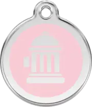 Red Dingo Fire Hydrant Pink Tag - Lifetime Guarantee - Cat, Dog, Pet ID Tag Engr