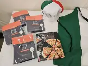 Pizza Making Set. Apron, Hat, Cookbook, Pizza Crust Mix, NEW