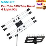 4x Nanguang Nanlite PavoTube II 30C 117cm 2700-7500K RGB LED Light + Tube Mount