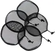 5Pcs Black Ponytail Net Drawstring Base for Making Afro Hair Bun Puff - Stretchy Elastic Net for Women (Round)