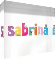 Diamond Polished Baby Keepsake/Token for Baby's Nursery in Cute Design (7.4 x 10.5 x 2 cm, Small, Soft Yellow, Love with Baby Footprints)