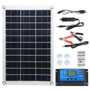 Max 100W Protable Solar Panel Kit Dual DC USB Charger Kit Single Crystal Semi-flexible Solar Power Panel w/ None/10A/30A
