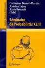 Sminaire de Probabilits XLIII by Catherine Donati Martin (English) Paperback Boo
