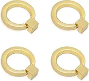 4 Pack Cabinet Knobs, Gold Drawer Pulls, Ring Pulls for Dresser Gold Cabinet Pulls, Brushed Gold Cabinet Knobs for Cupboard Wardrobe (Gold)