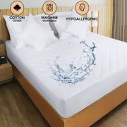 Quilted Cotton Top Waterproof Mattress Protector Cover Single Double Queen King