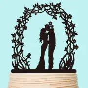 Flora Wreath Wedding Cake Topper Bride and Groom Rustic Romantic Decorations