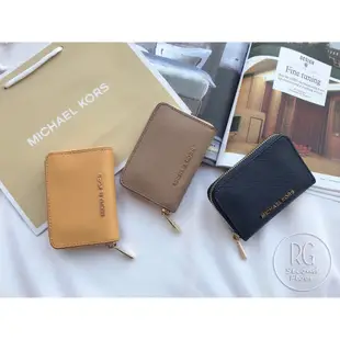 Michael Kors MK 女用短夾 防刮紋素色零錢短夾 黑色/芥末黃/卡其/水藍色 192877295204