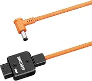 D- to 5.5 * 2.5Mm Dc Connector Power Cable 60Cm Length 180°Rotatable with Braided Wire Compatible with V-Mount/Gold Mount Battery Vedio Light DSLR Rig Power Orange