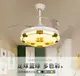 吊扇燈-北歐馬卡龍隱形風扇吊燈LED餐廳風扇燈吊扇燈臥室兒童房間燈女孩 雙十一購物節