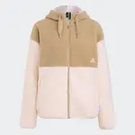 ADIDAS BOA FZ JKT [HN0669] 女 連帽外套 運動 訓練 休閒 抓毛絨 寬鬆 亞洲版 卡其 粉