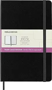 Moleskine Large Double Layout Plain and Ruled Hardcover Notebook