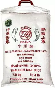 Oxhead White Scented Thai Rice Premium Fragrant New Crop Grain Healthy 15lb NEW