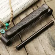 Chinese Ebony Wood Mini Zither Incense Burner Rack Box Home Decor Ornaments