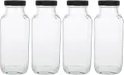 MOTHNUR 500ml Glass Juice Bottles Portable Water Cup Airtight Cap for Gym Office Travel
